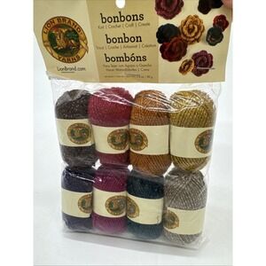 Lion Brand Yarn Bonbons Knit Crochet 8 Skeins x 38 yards ea Party Fiesta New